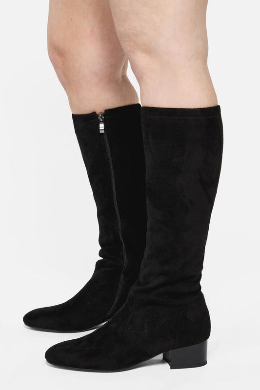 Image of Boots. Productname: Knee High Faux Suede Boot in Black colour by brand - Princess Highway