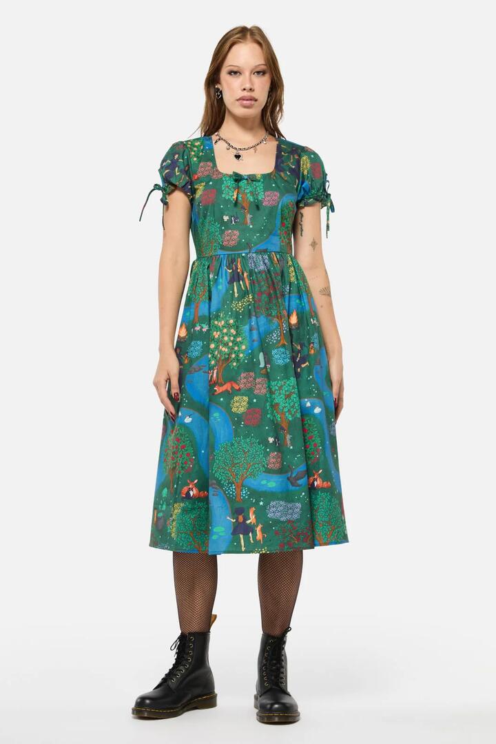 Image of a model wearing Dress. Productname: Tapestry Of Life Midi Dress in Multi colour by brand - Black Friday