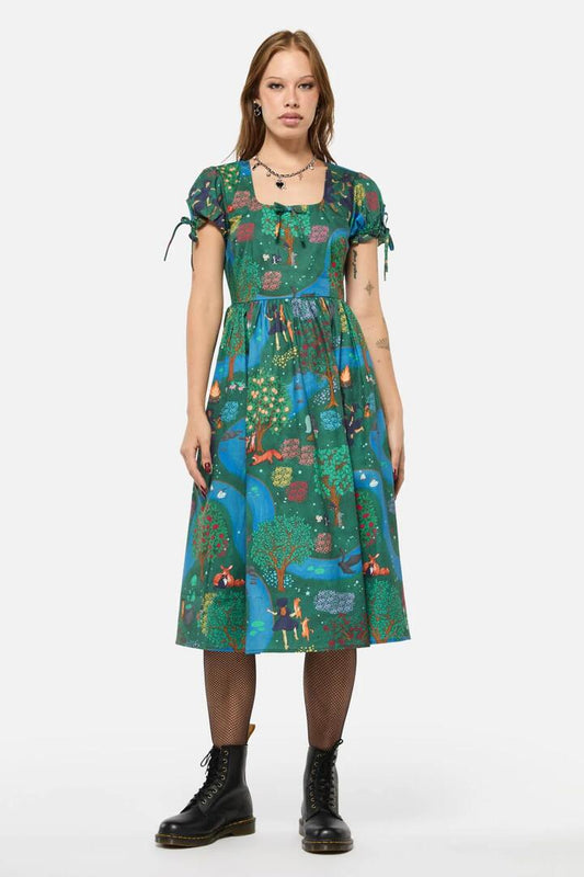 Image of a model wearing Dress. Productname: Tapestry Of Life Midi Dress in Multi colour by brand - Black Friday