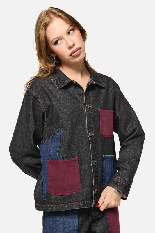 Image of a model wearing Outerwear. Productname: Puppet Show Chore Jacket in Black colour by brand - Black Friday