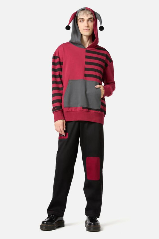 Image of a model wearing Outerwear. Productname: Jest Hoodie in Maroon colour by brand - Black Friday