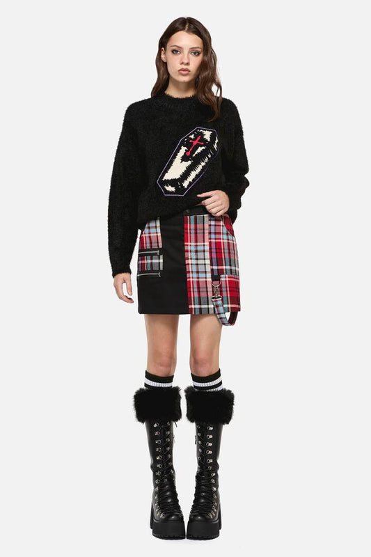 Image of a model wearing Skirts. Productname: Scorpion Tartan Skirt in Multi colour by brand - Dangerfield