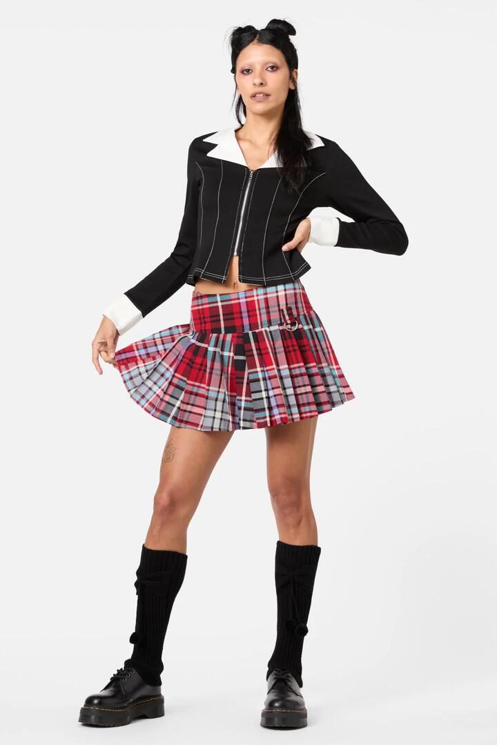 Image of a model wearing Skirts. Productname: Scorpion Tartan Skort in Multi colour by brand - Dangerfield