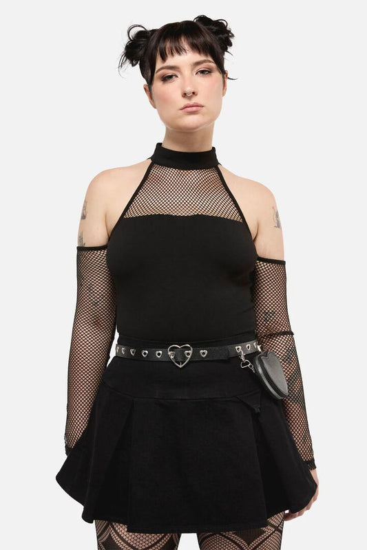 Image of Accessories. Productname: Heart Belt With Detachable Purse in Black colour by brand - Dangerfield