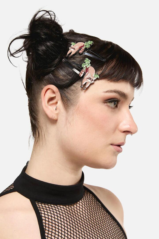 Image of Hair Accessories. Productname: Haus of Raccoon Hair Clips in Chocolate colour by brand - Dangerfield