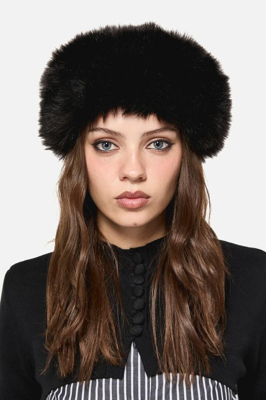 Image of Hair Accessories. Productname: Faux Fur Headband in Black colour by brand - Dangerfield