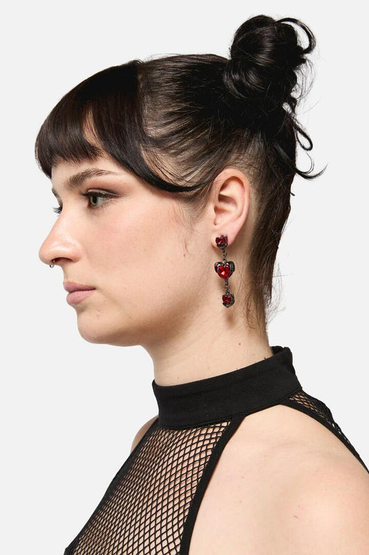 Image of Earrings. Productname: Bleeding Heart Earrings in Red colour by brand - Dangerfield