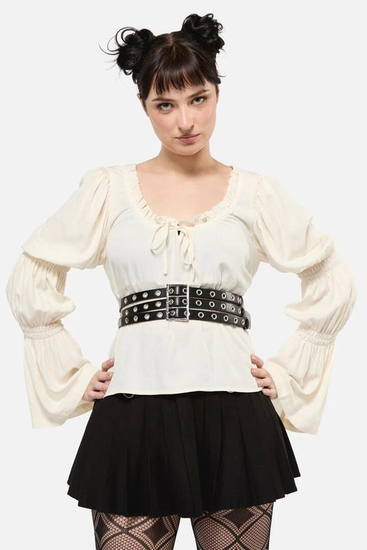 Image of Accessories. Productname: Triple Band Eyelet Wasit Belt in Black colour by brand - Black Friday
