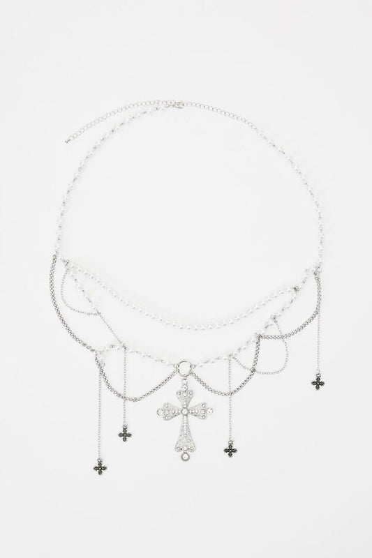 Image of Accessories. Productname: Embellished Hip Waist Belt in Silver colour by brand - Black Friday