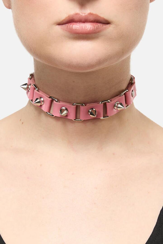 Image of Jewelry. Productname: Pink Link Spike Choker in Pink colour by brand - Black Friday