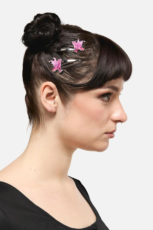 Image of Hair Accessories. Productname: Dragon Wings Hair Clips in Magenta colour by brand - Black Friday