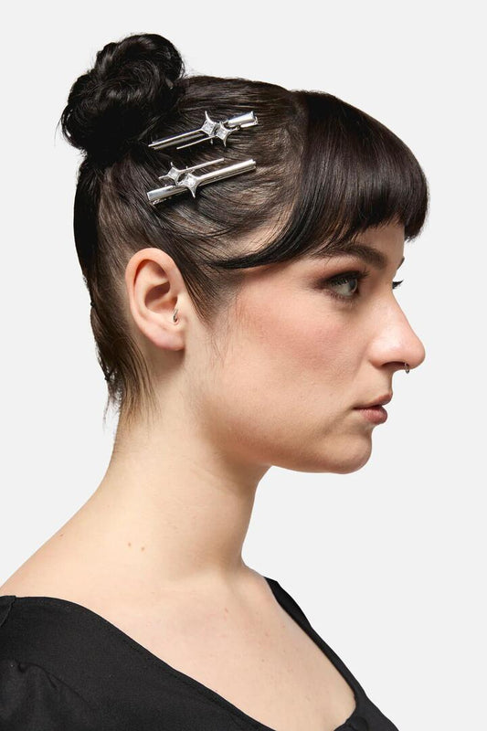 Image of Hair Accessories. Productname: Cool Star Hair Clips in Silver colour by brand - Black Friday