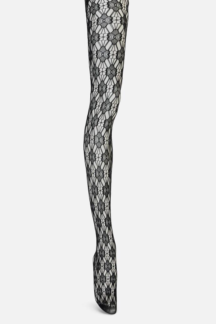 Image of Lingerie. Productname: Black Cut Out Daisy Tights in Black colour by brand - Black Friday