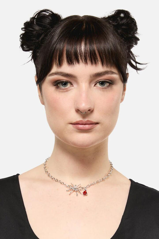 Image of Necklaces. Productname: Spider Gem Necklace in Silver colour by brand - Black Friday