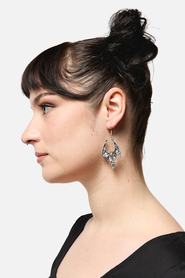 Image of Earrings. Productname: Evil Earrings in Silver colour by brand - Black Friday