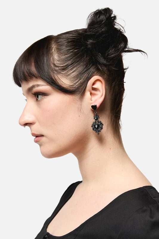 Image of Earrings. Productname: Gothic Romance Earrings in Black colour by brand - Black Friday