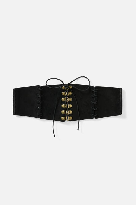 Image of Accessories. Productname: Faux Suede Waist Belt in Black colour by brand - Princess Highway