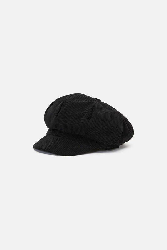 Image of Hats. Productname: Cord Peak Cap in Black colour by brand - Princess Highway