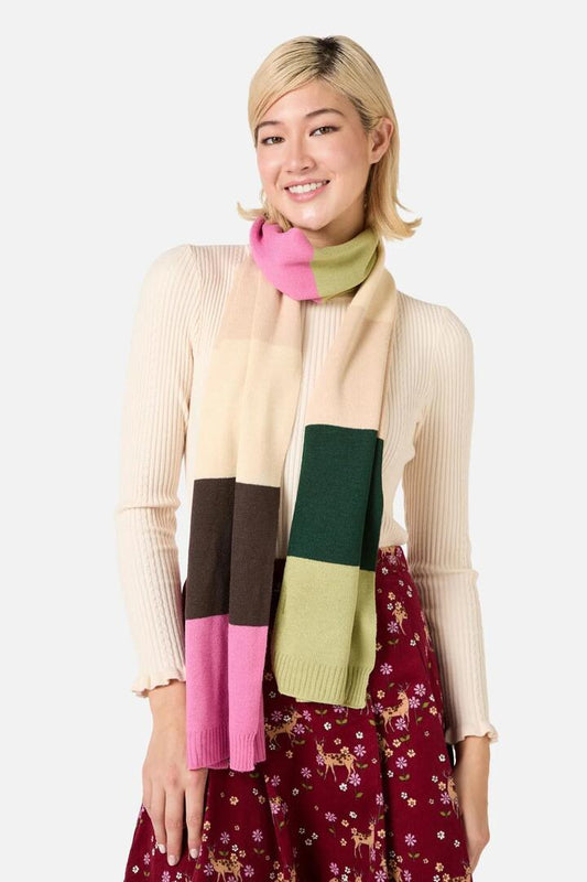 Image of Accessories. Productname: Pink Striped Knit Scarf in Pink colour by brand - Princess Highway