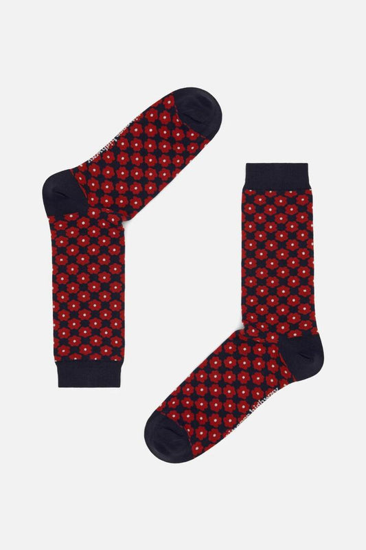 Image of Socks. Productname: Flora Geo Socks in Navy colour by brand - Princess Highway