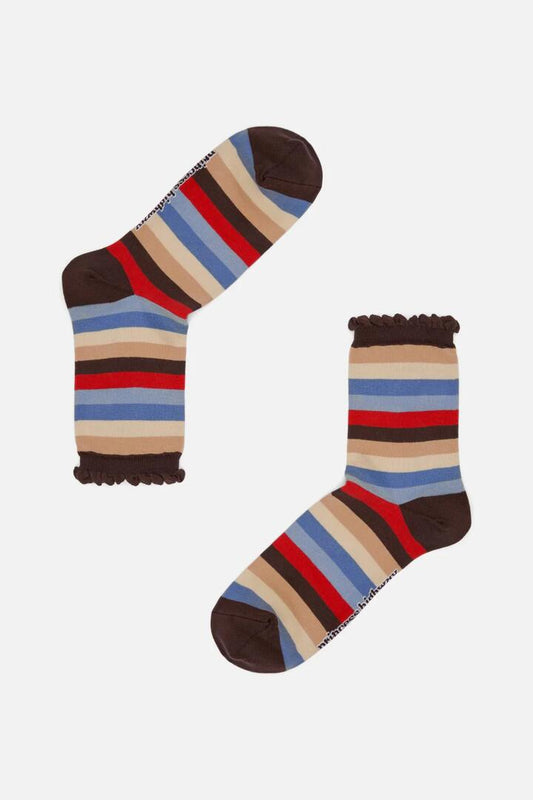 Image of Socks. Productname: Choc Striped Socks in Chocolate colour by brand - Princess Highway