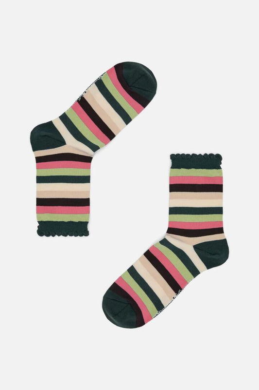 Image of Socks. Productname: Green Striped Socks in Green colour by brand - Princess Highway