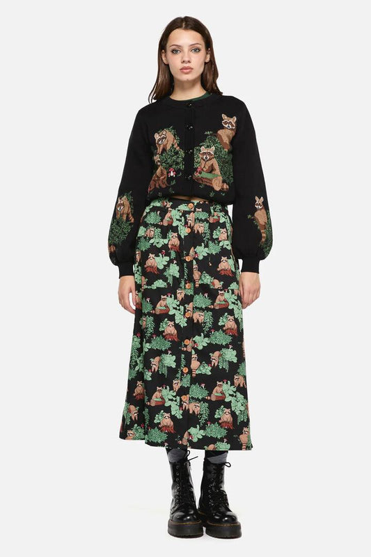 Image of a model wearing Skirts. Productname: Haus Of Raccon Print Skirt in Multi colour by brand - Dangerfield