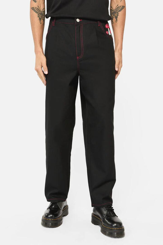 Image of a model wearing Pants. Productname: Sweet Home Pants in Black colour by brand - Dangerfield