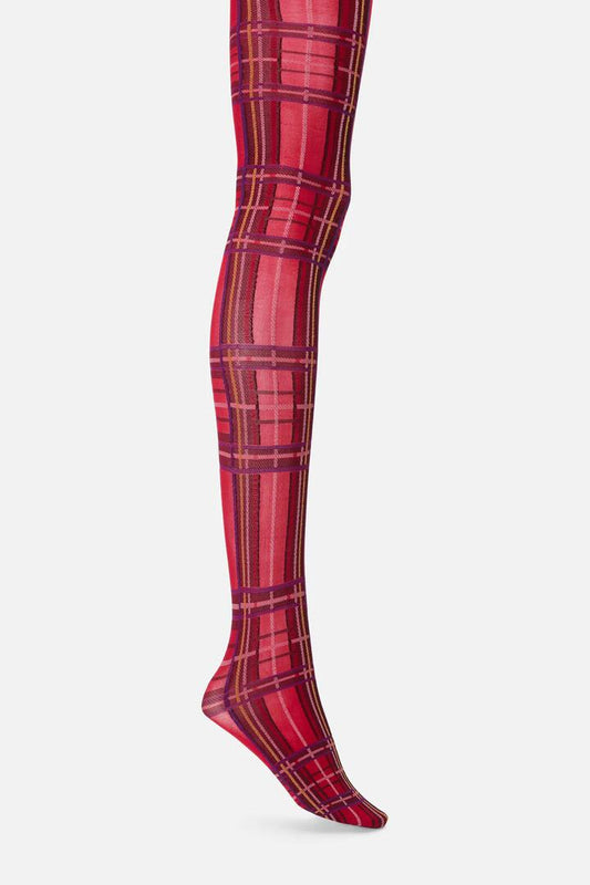 Image of Lingerie. Productname: Red Tartan Tights in Red colour by brand - Dangerfield