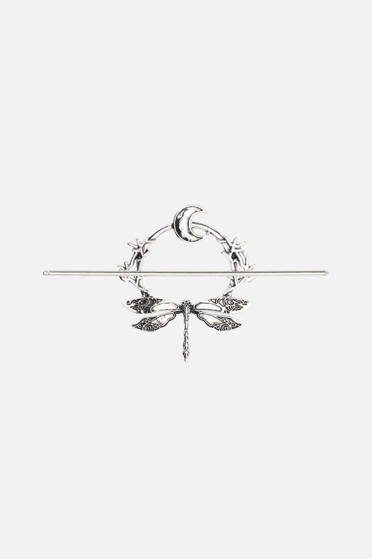 Image of Hair Accessories. Productname: Moon Dragonfly Hair Stick in Silver colour by brand - Dangerfield