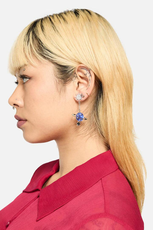Image of Earrings. Productname: Planets & Stars Earrings in Silver colour by brand - Dangerfield