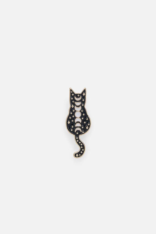Image of Jewelry. Productname: Night Cat Pin in Black colour by brand - Dangerfield