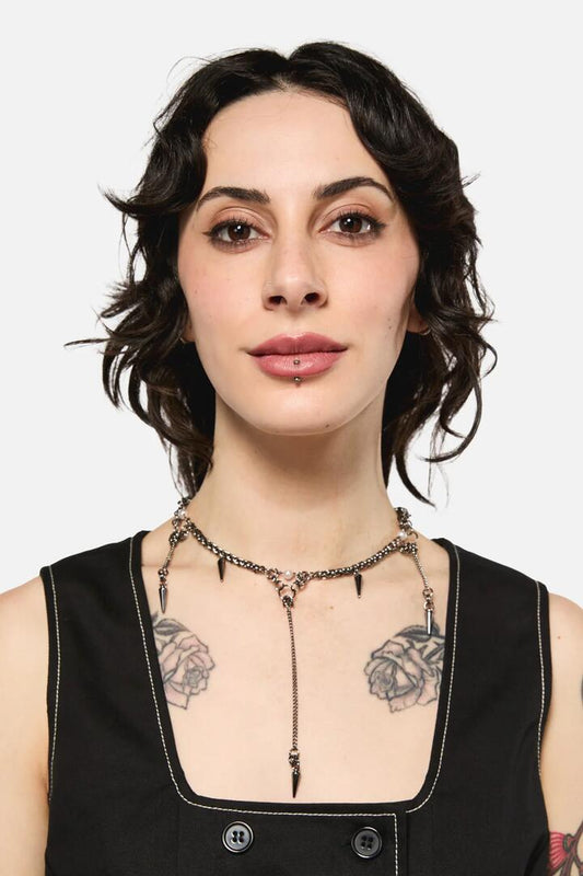 Image of Necklaces. Productname: Chainlink Pearl Necklace in Silver colour by brand - Black Friday