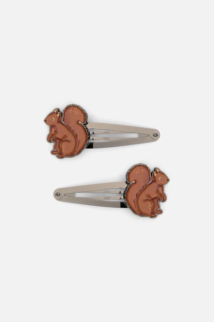 Image of Hair Accessories. Productname: Squirrel Hair Clips in Chocolate colour by brand - Princess Highway