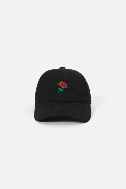 Image of Hats. Productname: Black Rose Embroidered Cap in Black colour by brand - Princess Highway