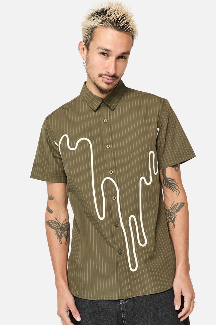 Image of a model wearing Tops. Productname: Graff Shirt in Khaki colour by brand - Black Friday