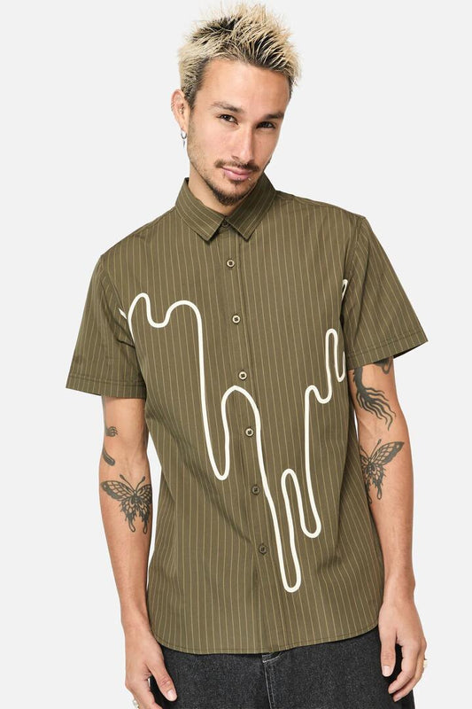 Image of a model wearing Tops. Productname: Graff Shirt in Khaki colour by brand - Black Friday
