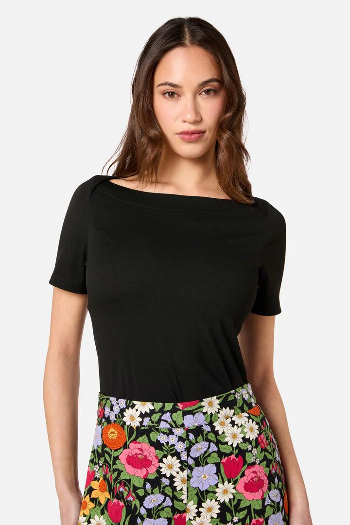 Image of Footwear. Productname: Classic Boat Neck Tee in Black colour by brand - Princess Highway