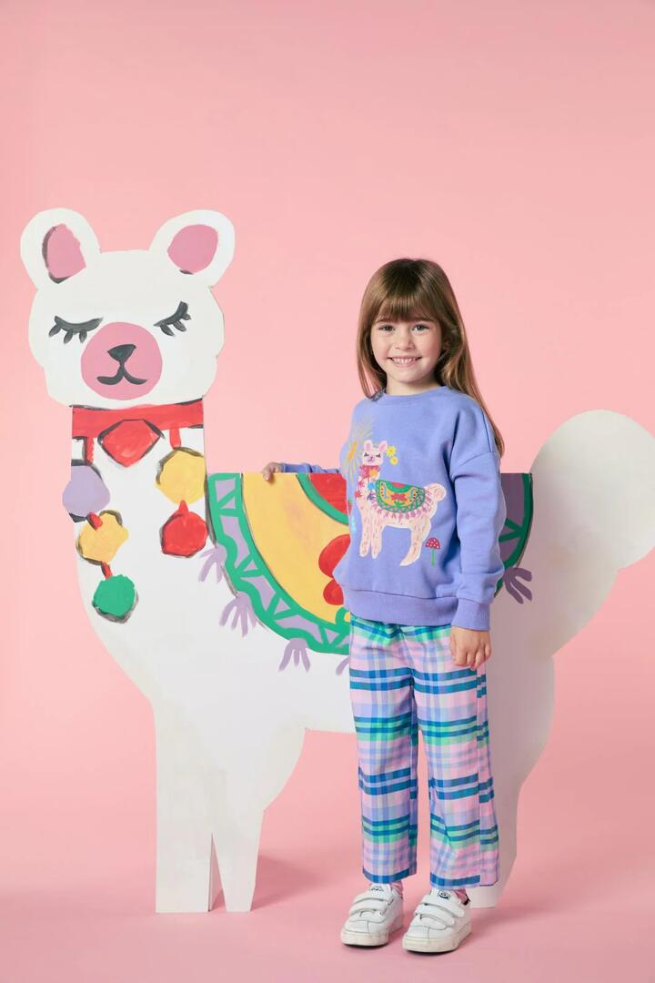 Image of a model wearing Pants. Productname: Cindy Check Kids Pant in Multi colour by brand - Princess Highway Kids
