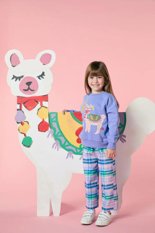 Image of a model wearing Pants. Productname: Cindy Check Kids Pant in Multi colour by brand - Princess Highway Kids