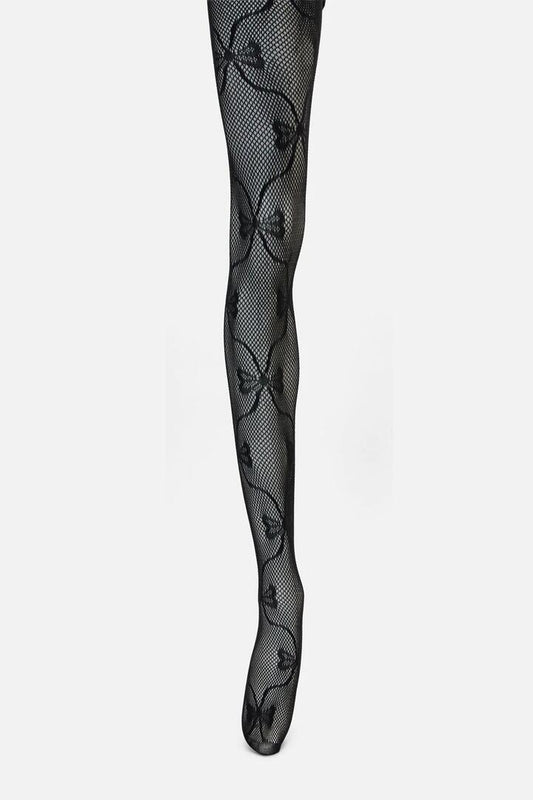 Image of Lingerie. Productname: Bow Mesh Tights in Black colour by brand - Black Friday