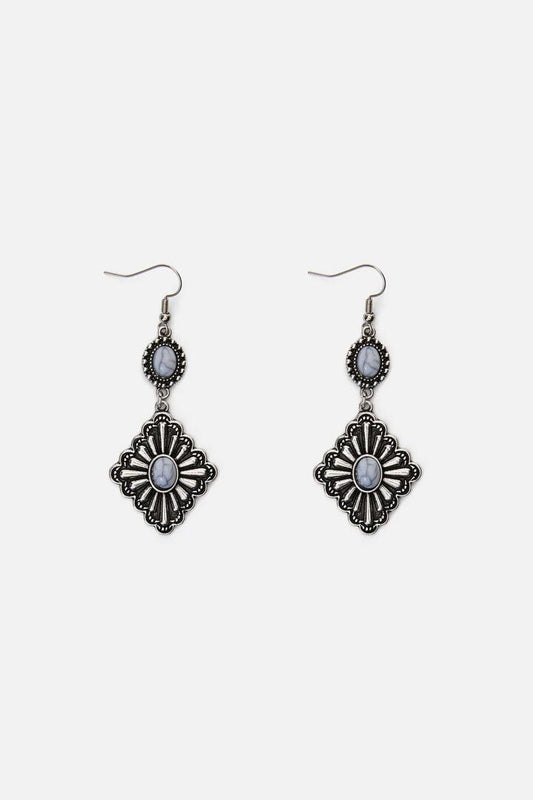 Image of Earrings. Productname: Silver Drop Detail Earrings in Silver colour by brand - Princess Highway
