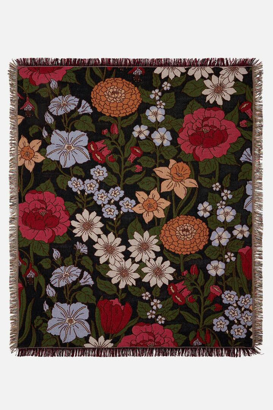 Image of Blankets. Productname: Floral Fields Throw in Black colour by brand - Princess Highway