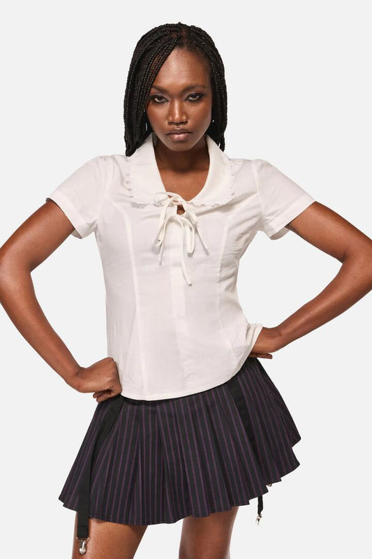 Image of Accessories. Productname: Reborn Tie Up Blouse in Cream colour by brand - Black Friday