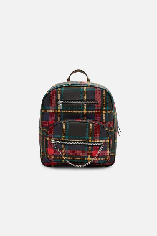 Image of Bags. Productname: Anarchic Tartan Chain Backpack in Black colour by brand - Dangerfield