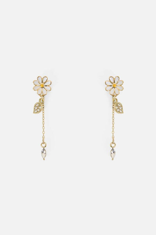Image of Earrings. Productname: Daisy & Butterfly Drop Earring in Gold colour by brand - Princess Highway