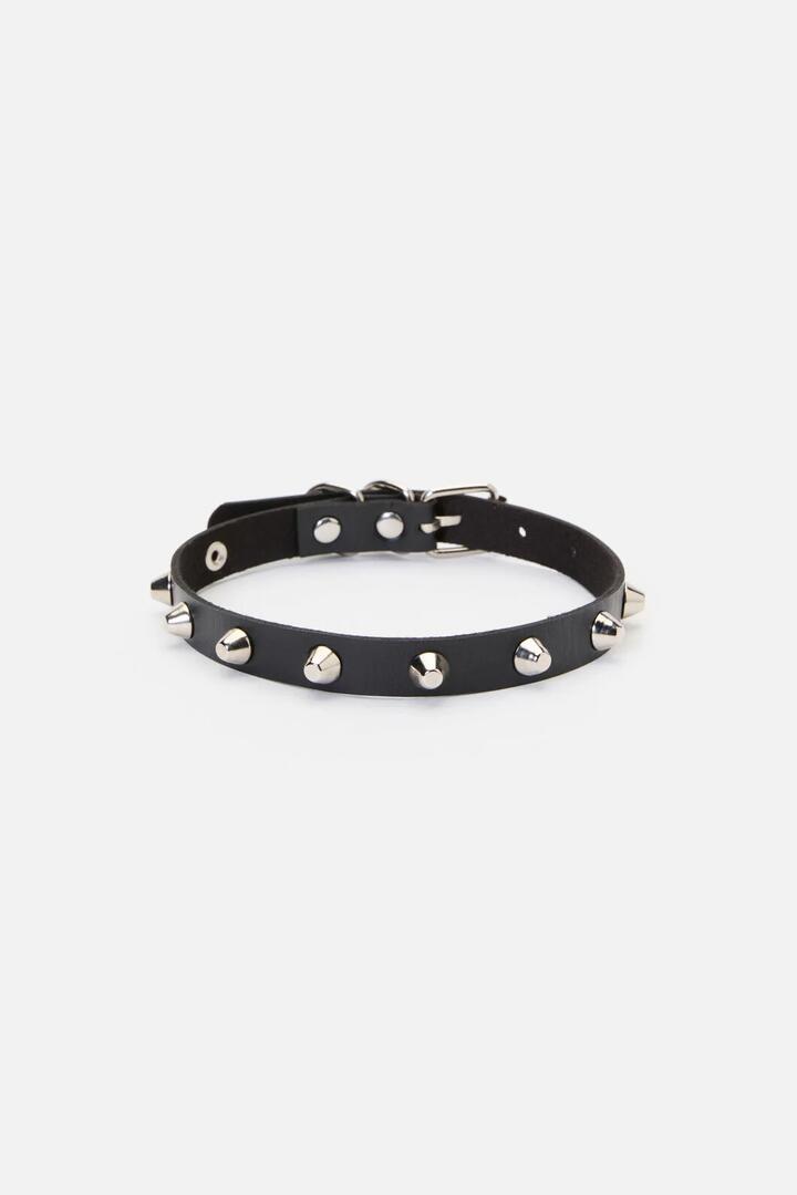 Image of Flats. Productname: Flat Spike Choker in Black colour by brand - Dangerfield