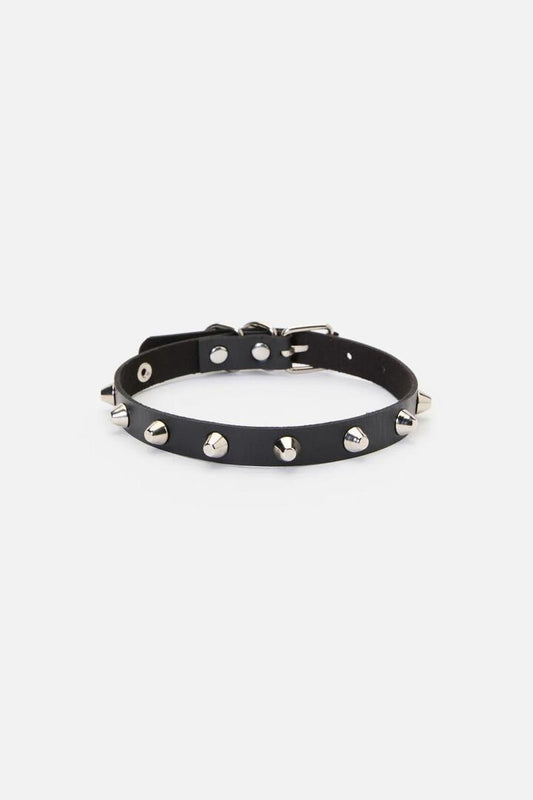 Image of Flats. Productname: Flat Spike Choker in Black colour by brand - Dangerfield