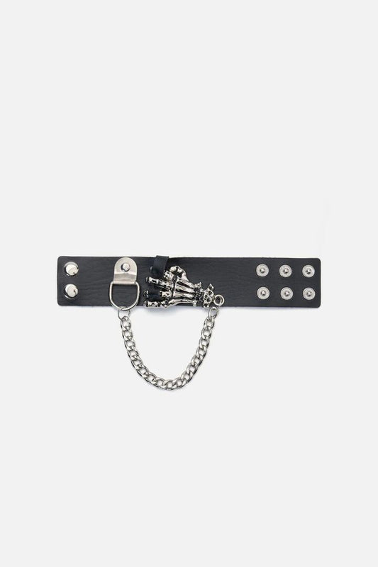 Image of Jewelry. Productname: Skeleton Hand Chain Cuff in Black colour by brand - Dangerfield