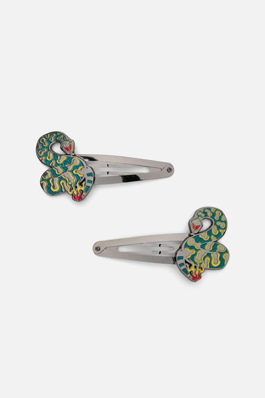 Image of Hair Accessories. Productname: Lawless Snake Hair Clips in Black colour by brand - Dangerfield